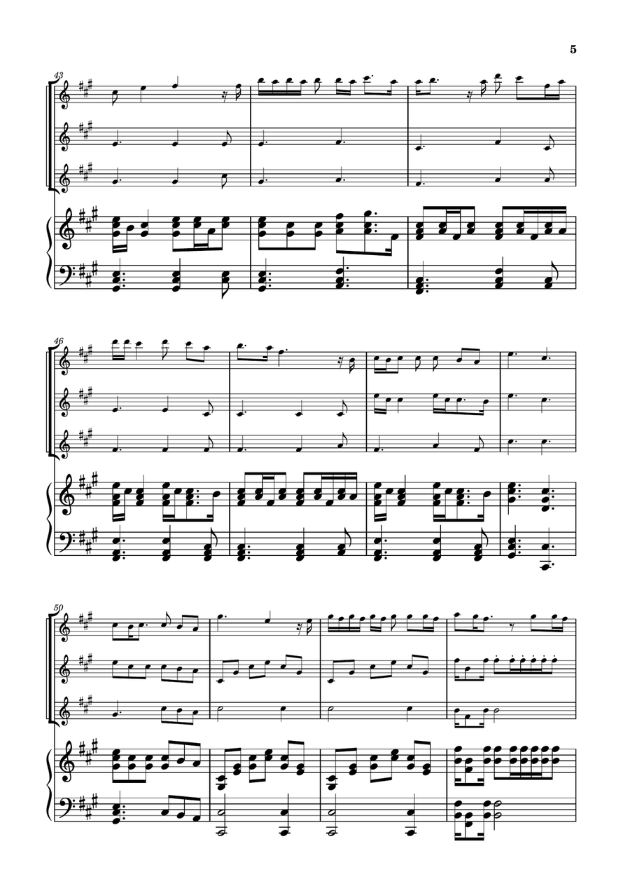 Die With A Smile Flute Trio scores gallery preview page 5