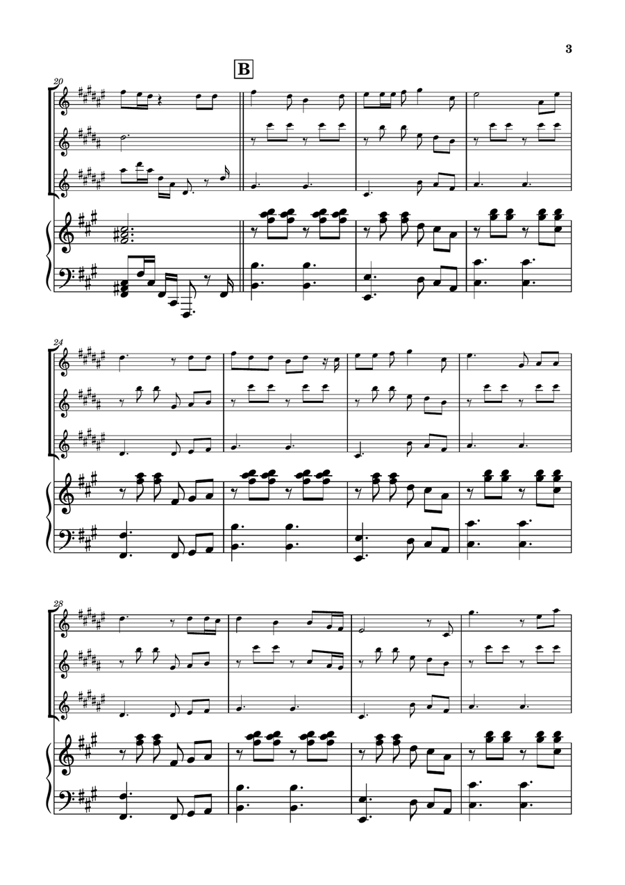Die With A Smile Woodwind Trio scores gallery preview page 3
