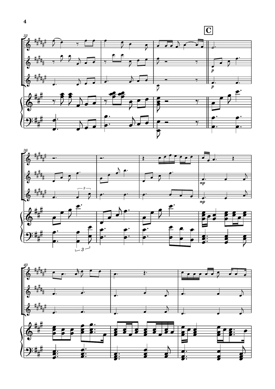 Die With A Smile Woodwind Trio scores gallery preview page 4