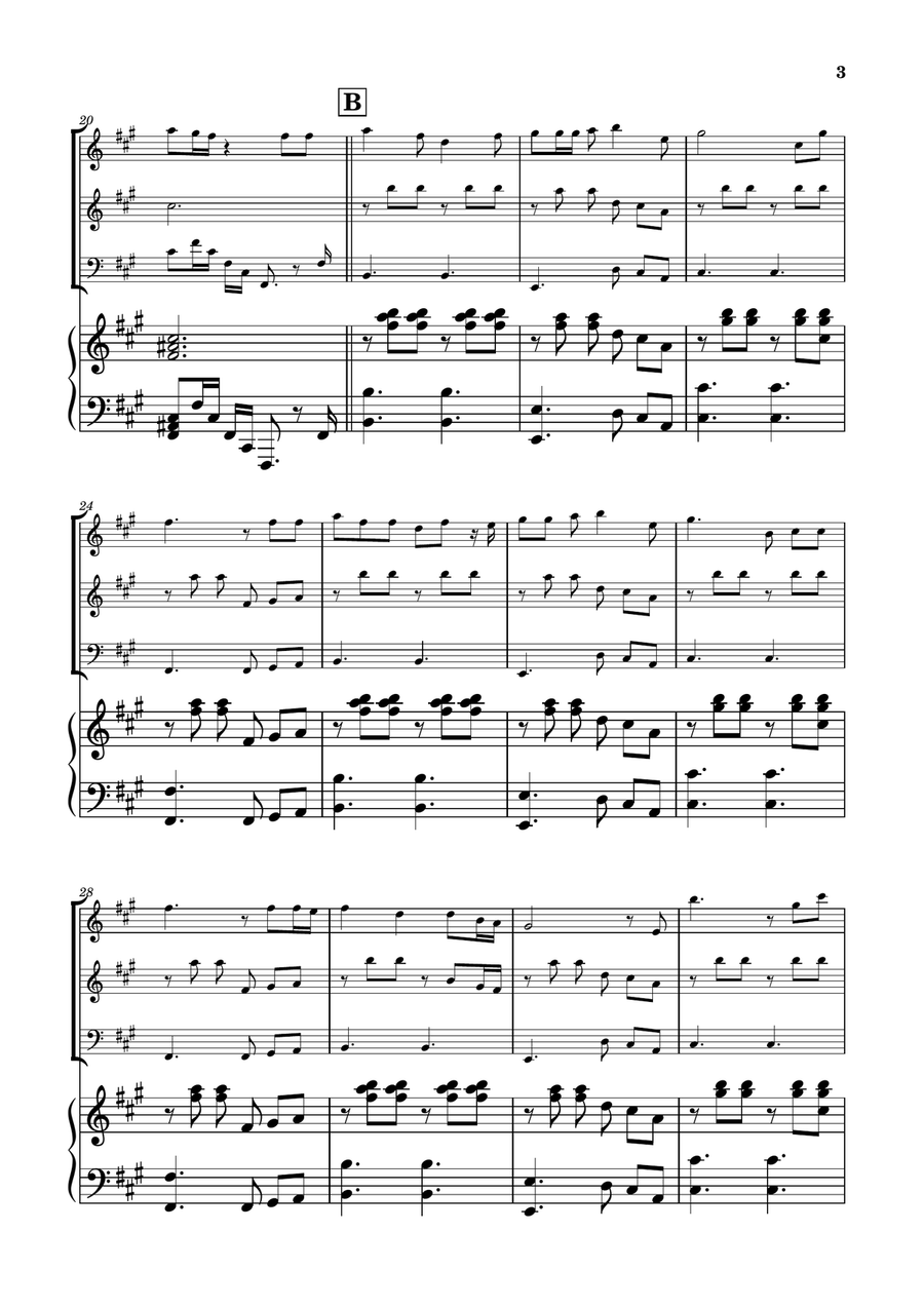 Die With A Smile String Trio scores gallery preview page 3