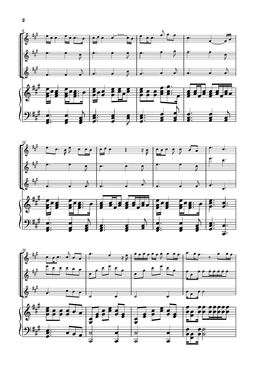 Die With A Smile String Trio scores gallery preview page 2