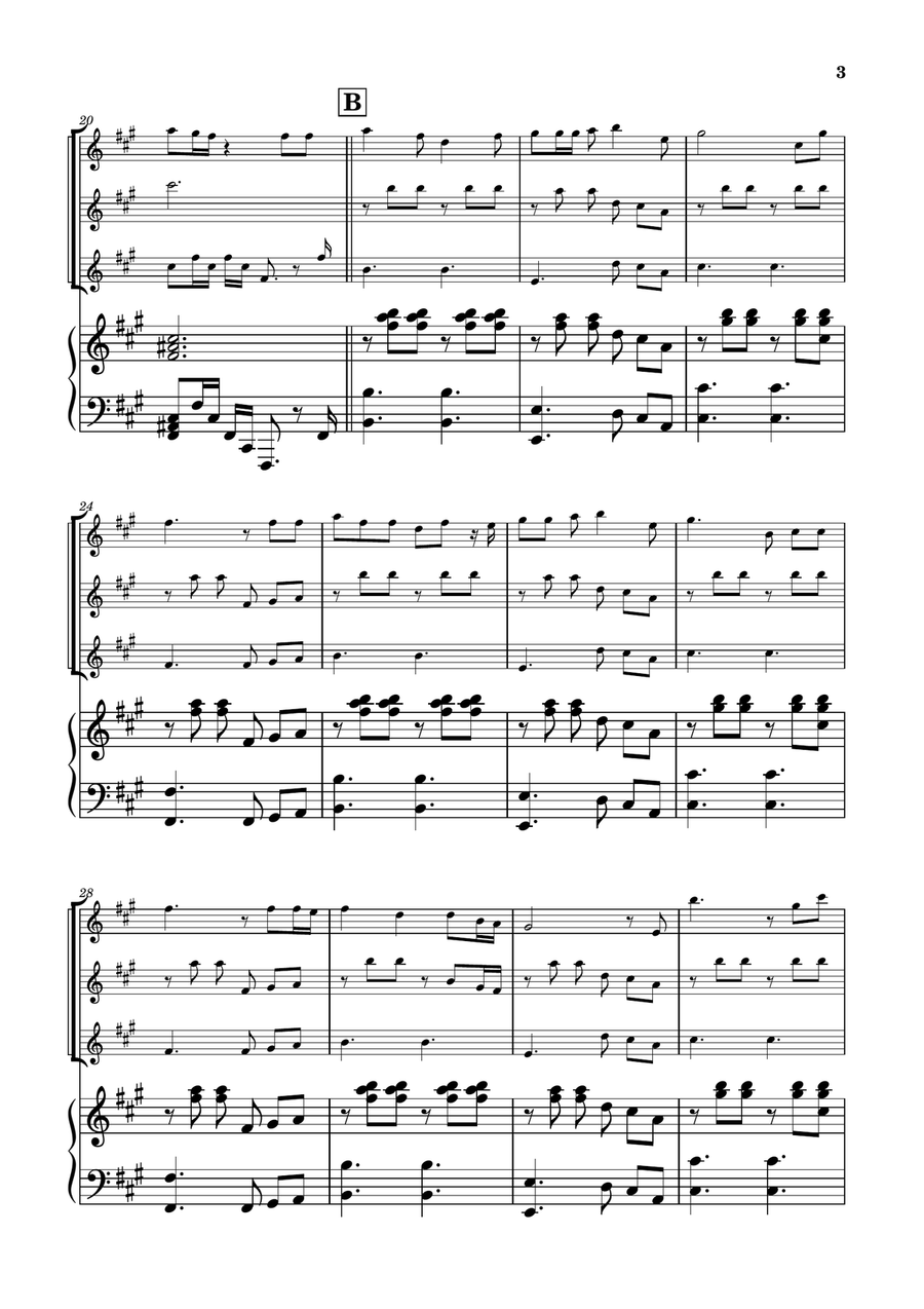 Die With A Smile String Trio scores gallery preview page 3