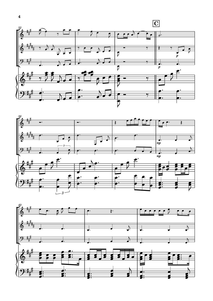 Die With A Smile Woodwind Trio scores gallery preview page 4