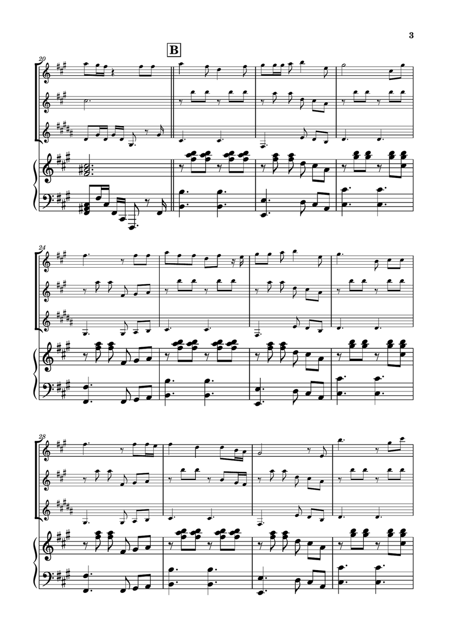 Die With A Smile Woodwind Trio scores gallery preview page 3