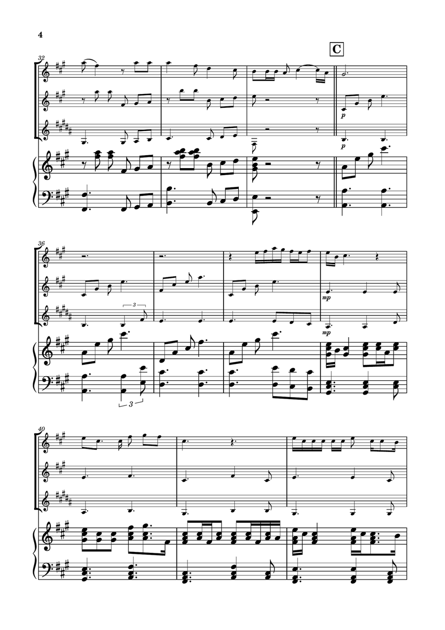 Die With A Smile Woodwind Trio scores gallery preview page 4
