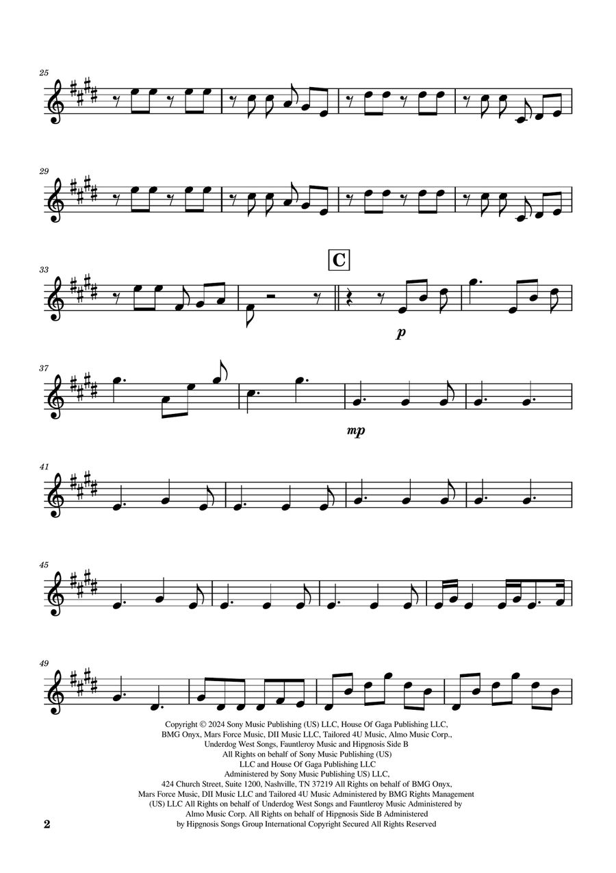Die With A Smile Brass Trio scores gallery preview page 2