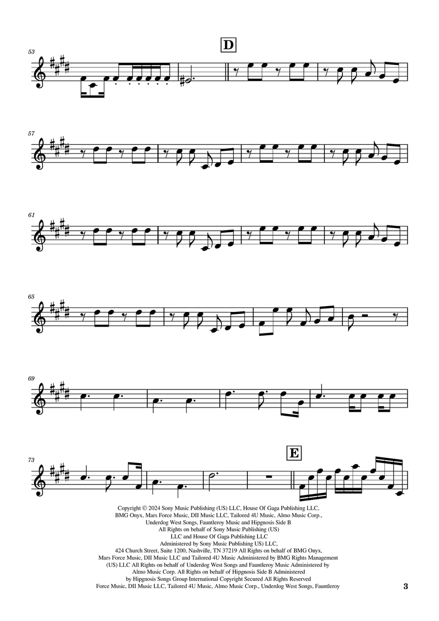 Die With A Smile Brass Trio scores gallery preview page 3