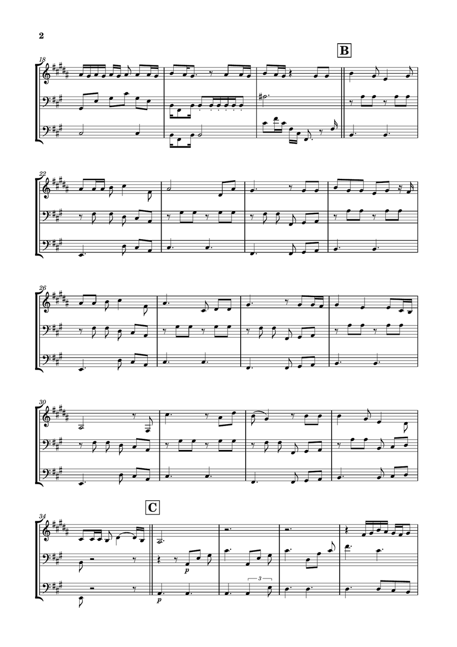 Die With A Smile Brass Trio scores gallery preview page 2