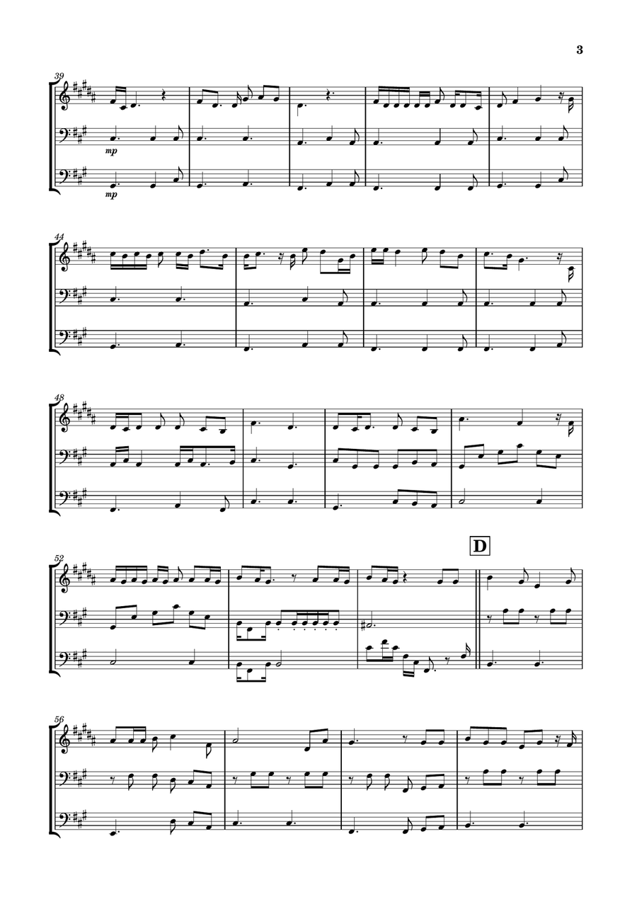 Die With A Smile Brass Trio scores gallery preview page 3