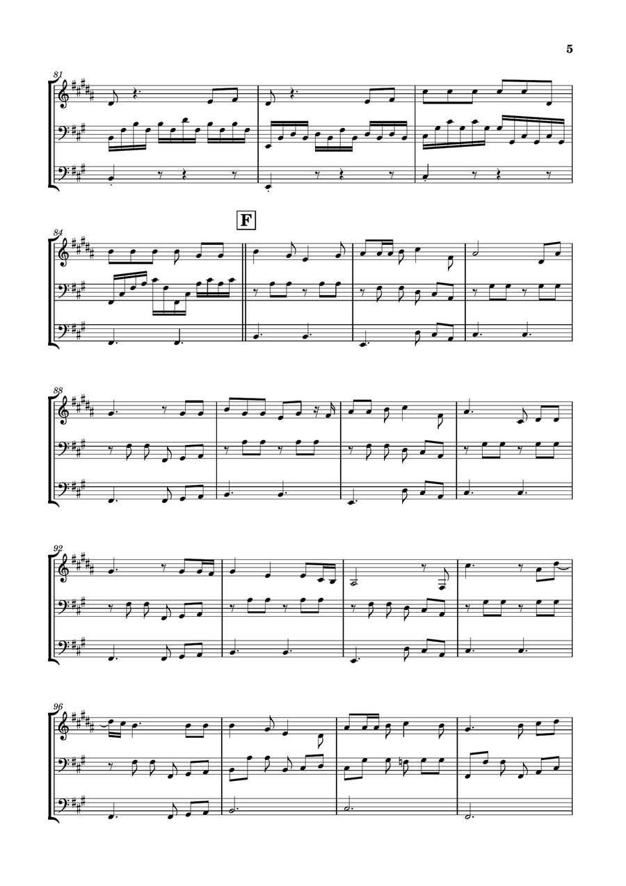 Die With A Smile Brass Trio scores gallery preview page 5