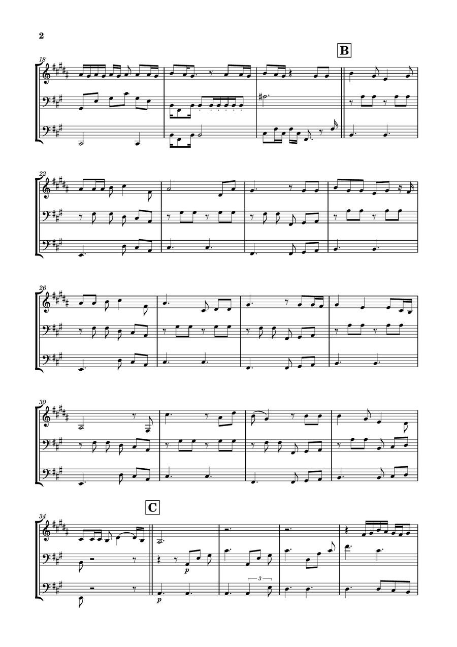 Die With A Smile Brass Trio scores gallery preview page 2