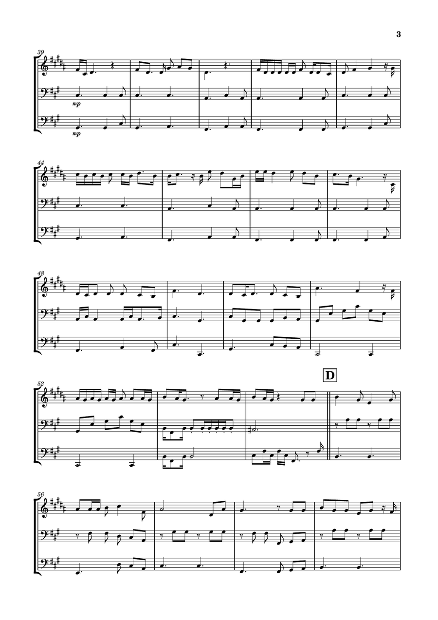 Die With A Smile Brass Trio scores gallery preview page 3