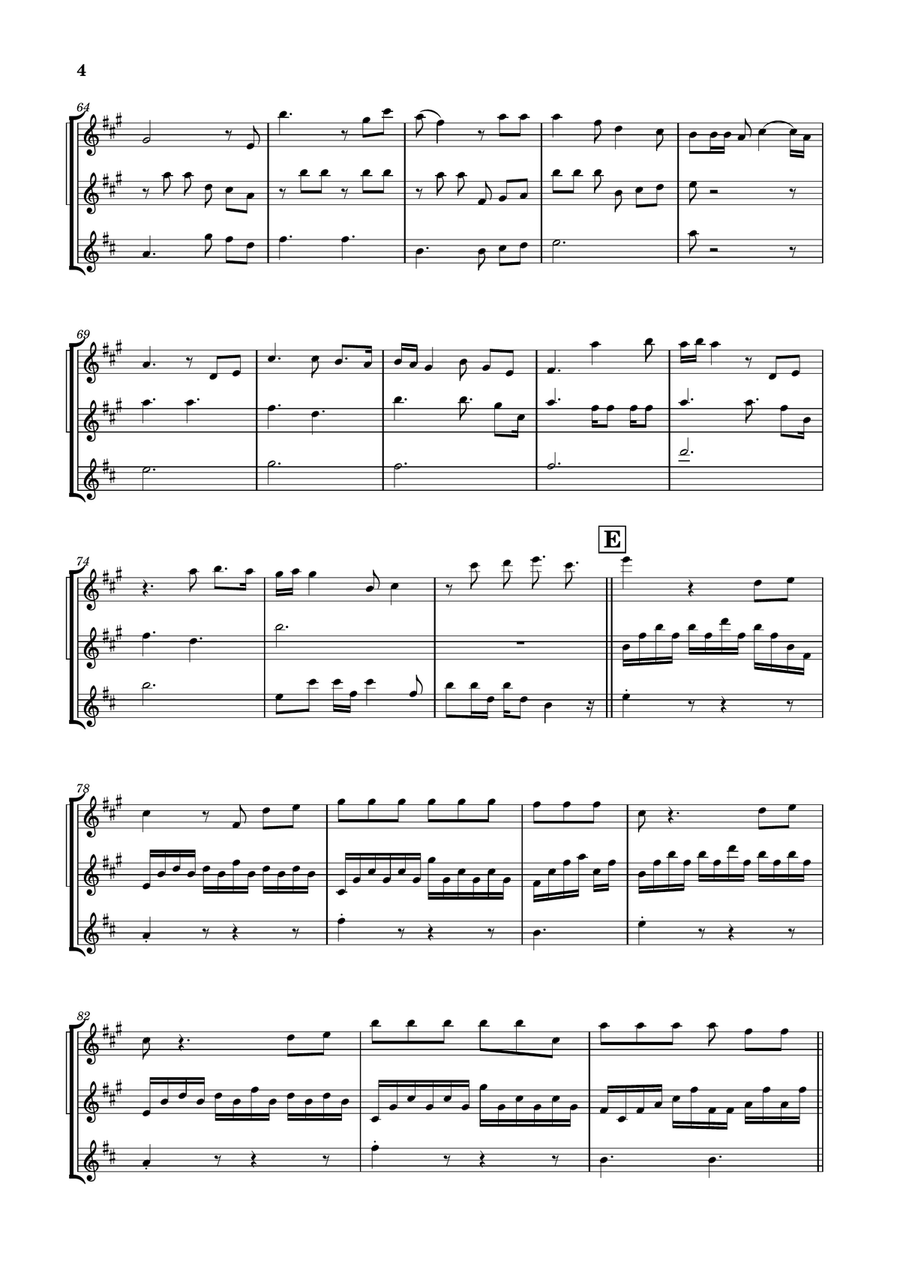 Die With A Smile Flute Trio scores gallery preview page 4