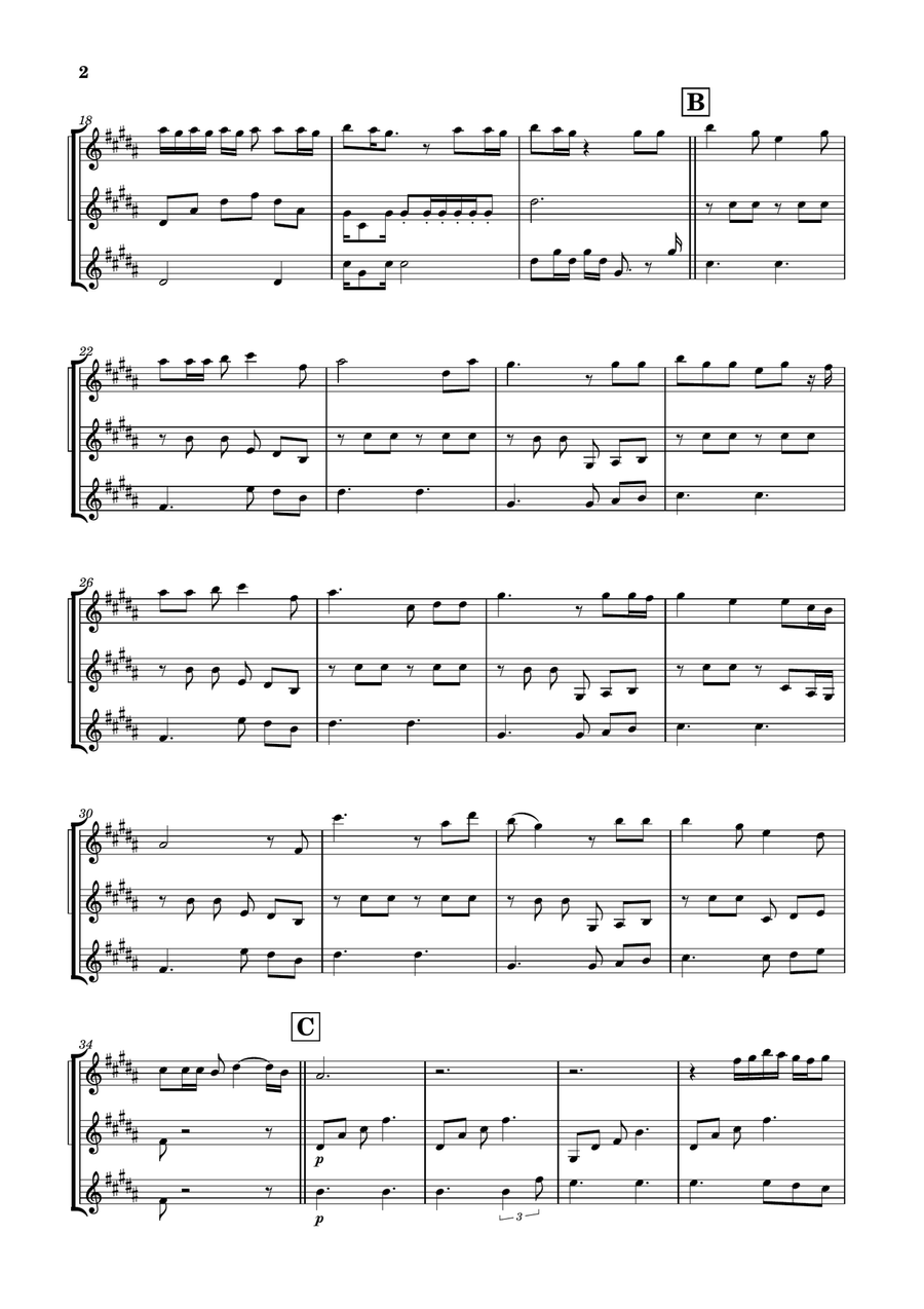 Die With A Smile Clarinet Trio scores gallery preview page 2