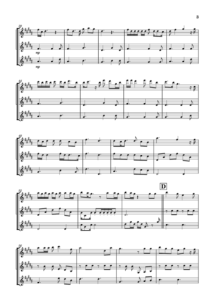 Die With A Smile Clarinet Trio scores gallery preview page 3