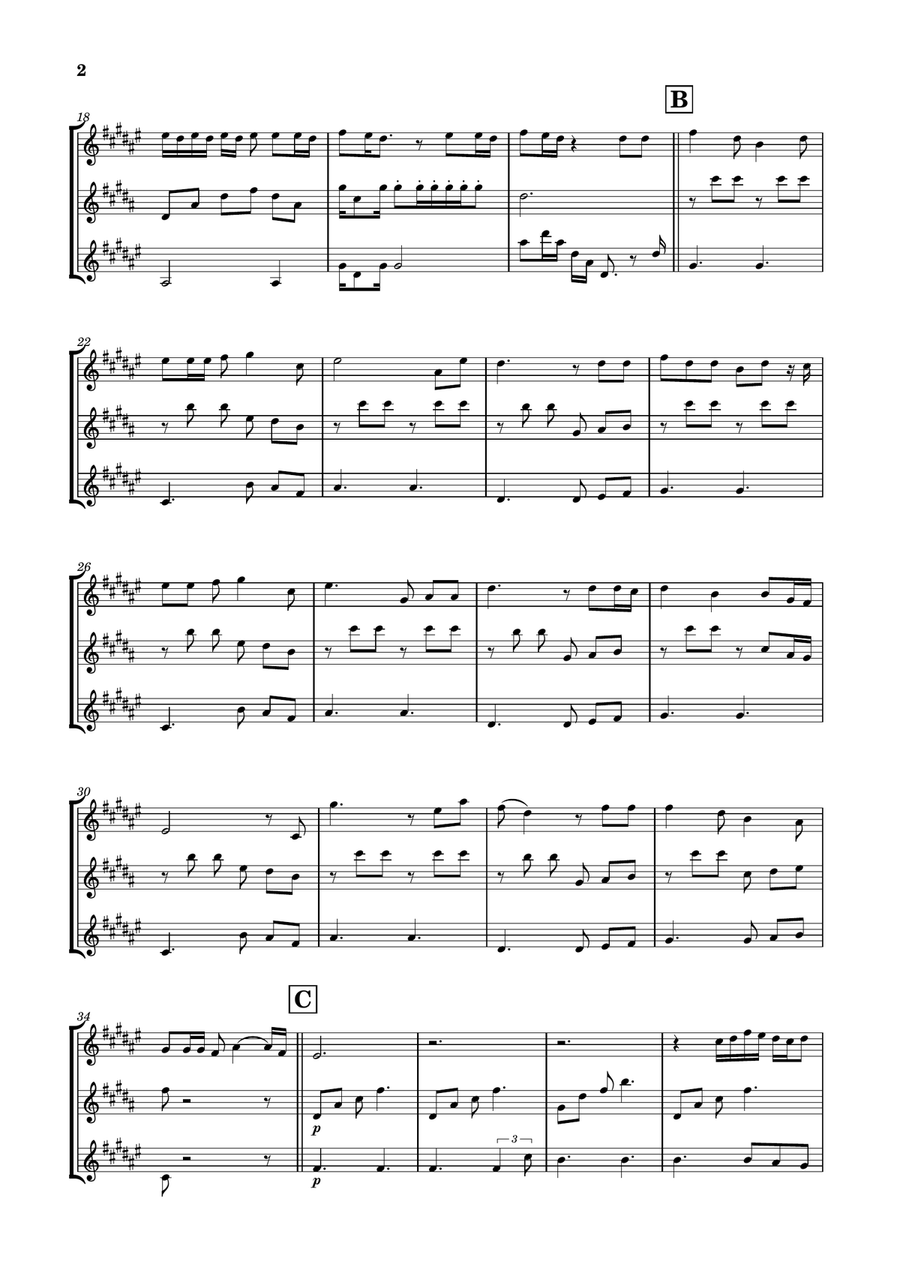 Die With A Smile Woodwind Trio scores gallery preview page 2