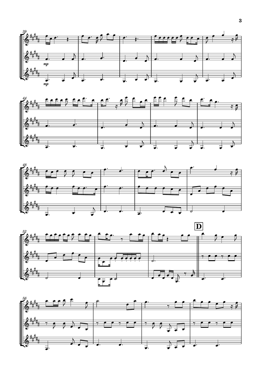 Die With A Smile Clarinet Trio scores gallery preview page 3