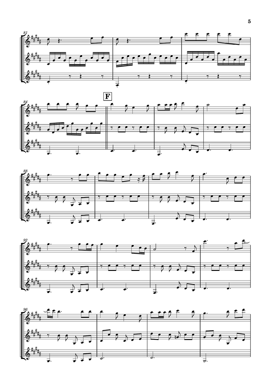 Die With A Smile Clarinet Trio scores gallery preview page 5