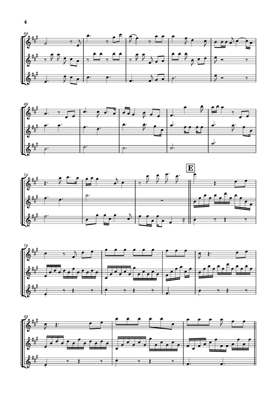 Die With A Smile Flute Trio scores gallery preview page 4