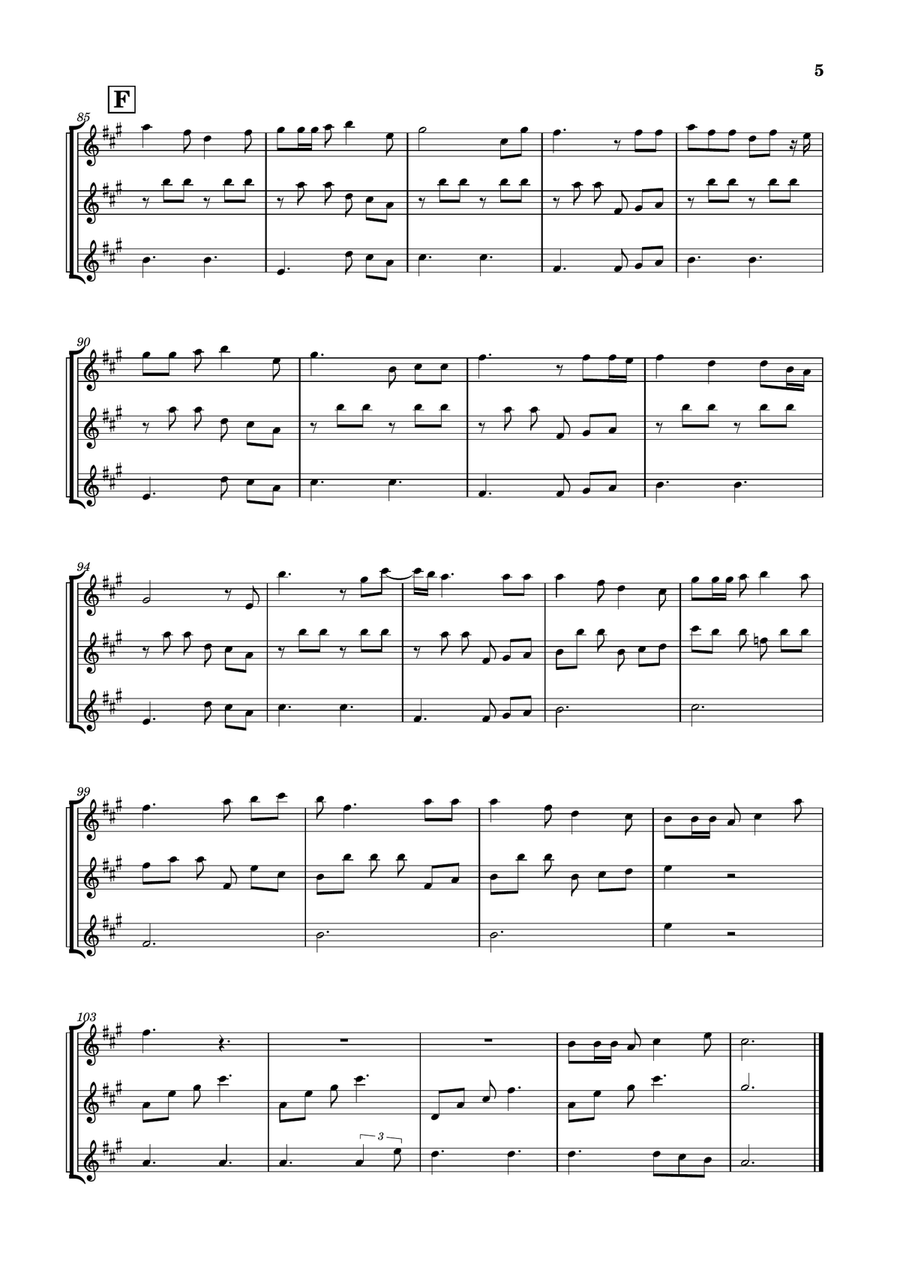 Die With A Smile Flute Trio scores gallery preview page 5
