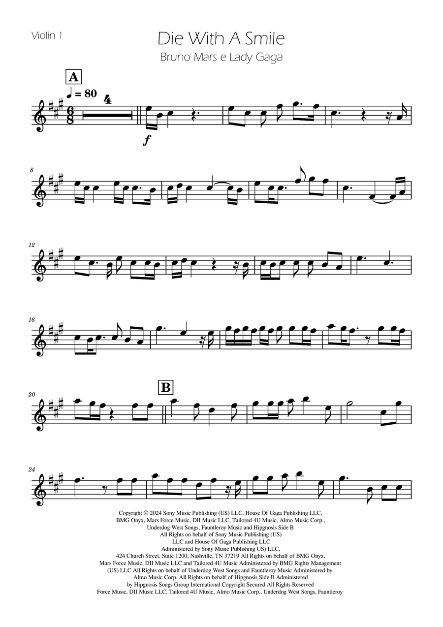 Die With A Smile String Trio scores gallery preview page 6