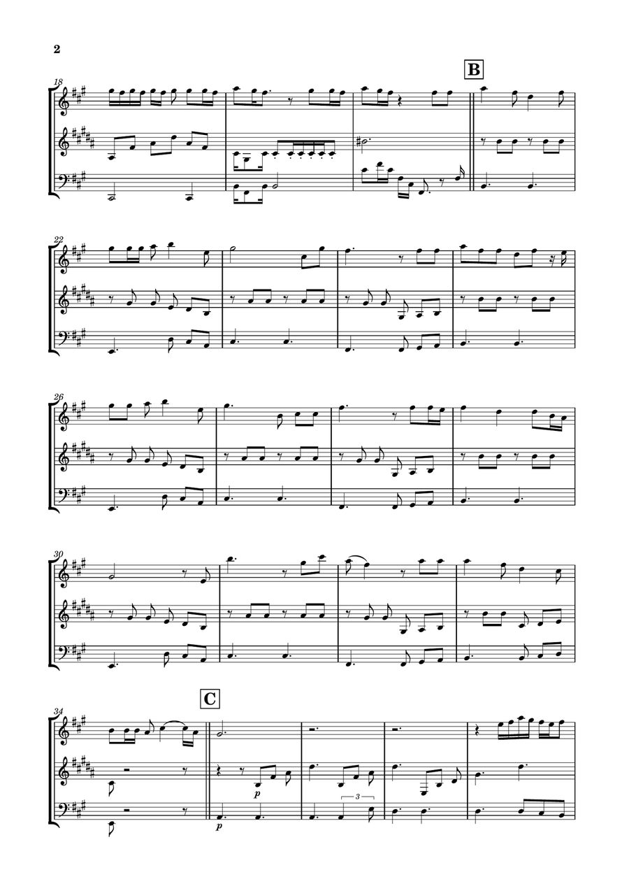 Die With A Smile Woodwind Trio scores gallery preview page 2