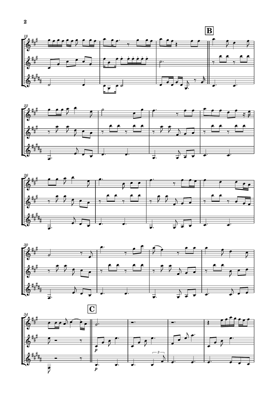 Die With A Smile Woodwind Trio scores gallery preview page 2