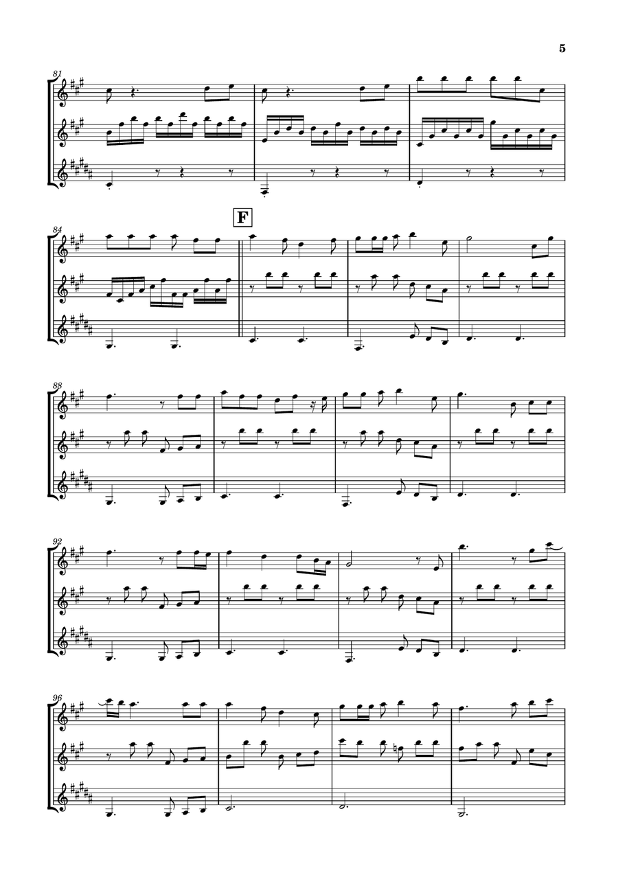 Die With A Smile Woodwind Trio scores gallery preview page 5