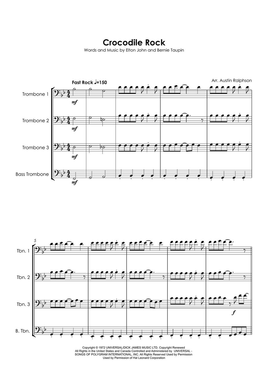 Crocodile Rock Crocodile Rock Brass Quartet scores gallery preview page 6