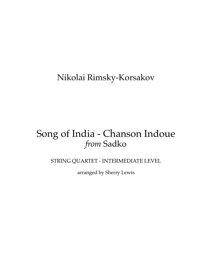 Song of India - Chanson Indoue String Quartet scores gallery preview page 2