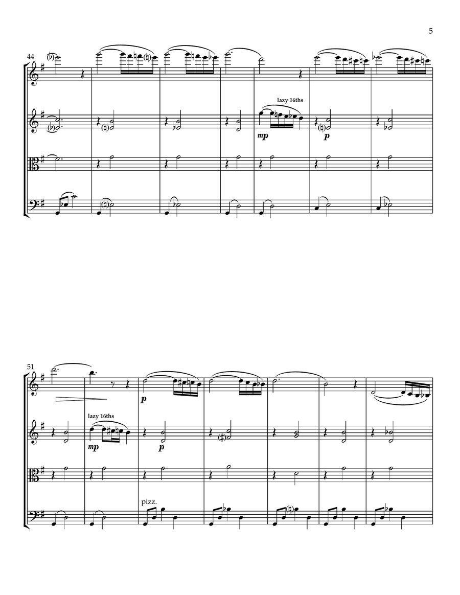 Song of India - Chanson Indoue String Quartet scores gallery preview page 6