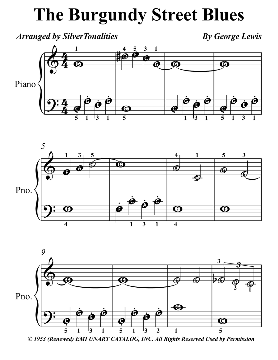 Burgundy Street Blues Burgundy Street Blues Piano Method scores gallery preview page 1