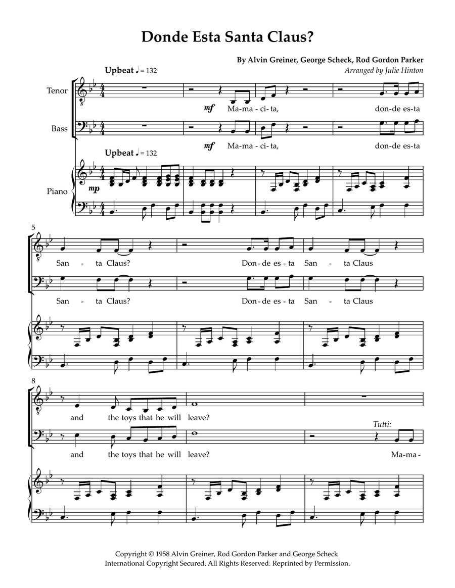 Donde Esta Santa Claus 4-Part scores gallery preview page 2