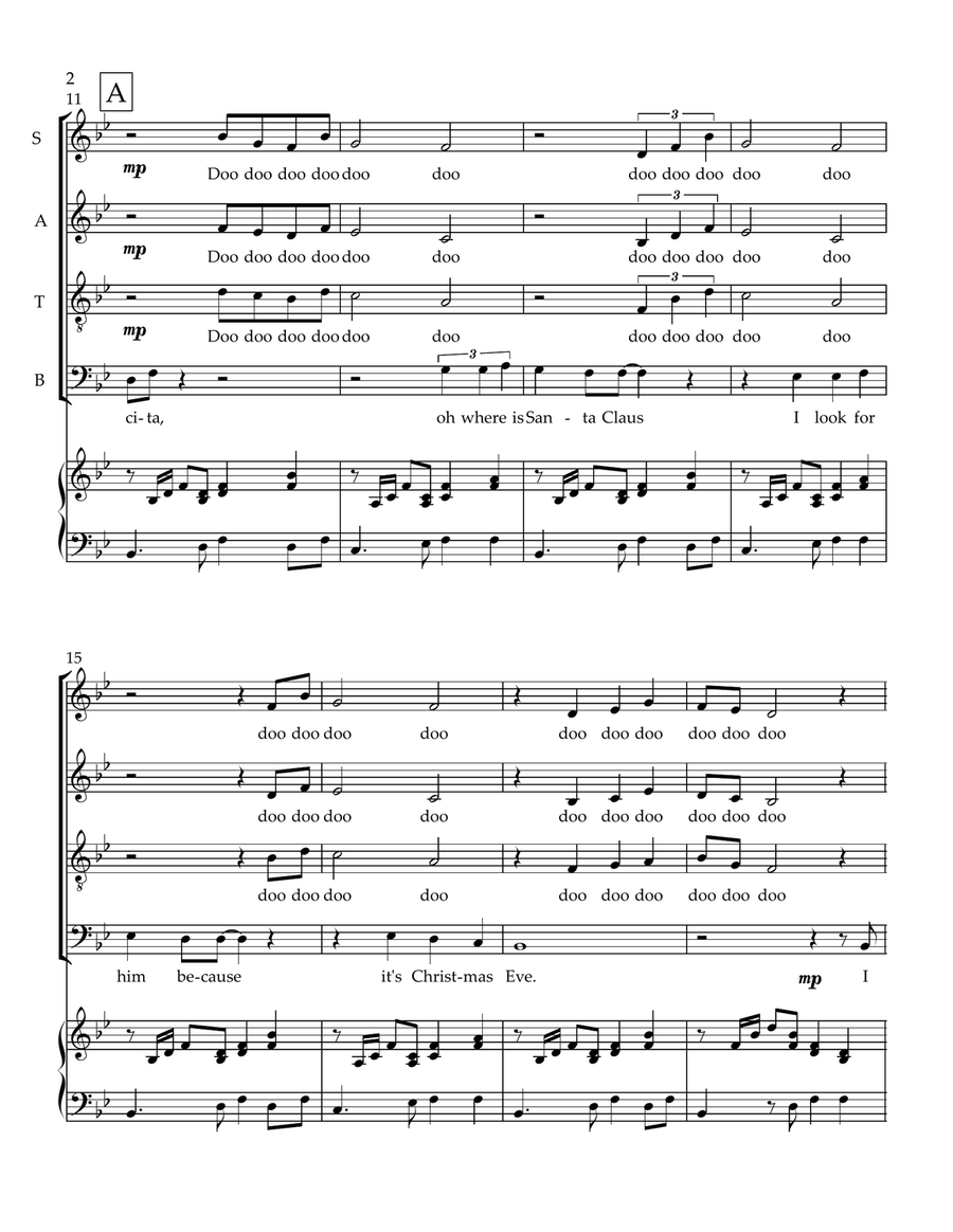 Donde Esta Santa Claus 4-Part scores gallery preview page 3