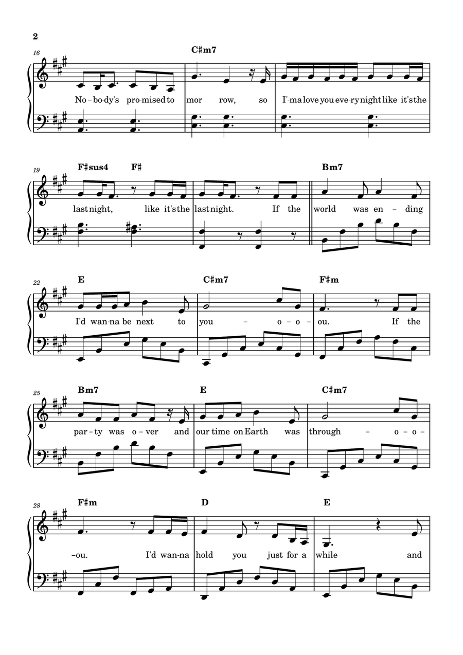 Die With A Smile Die With A Smile Piano Solo scores gallery preview page 2