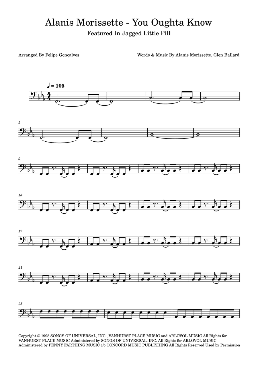 You Oughta Know You Oughta Know Acoustic Guitar scores gallery preview page 1