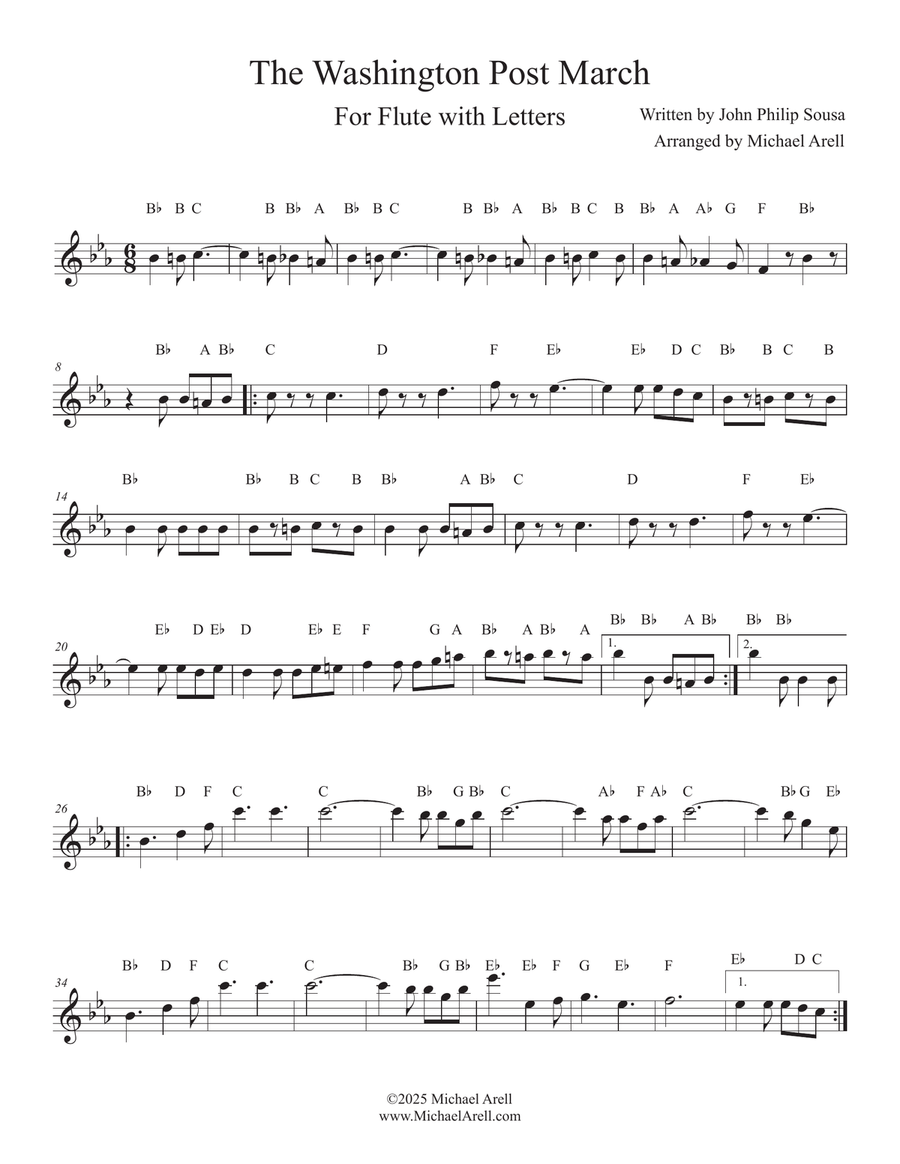 The Washington Post March for Flute Piccolo scores gallery preview page 1