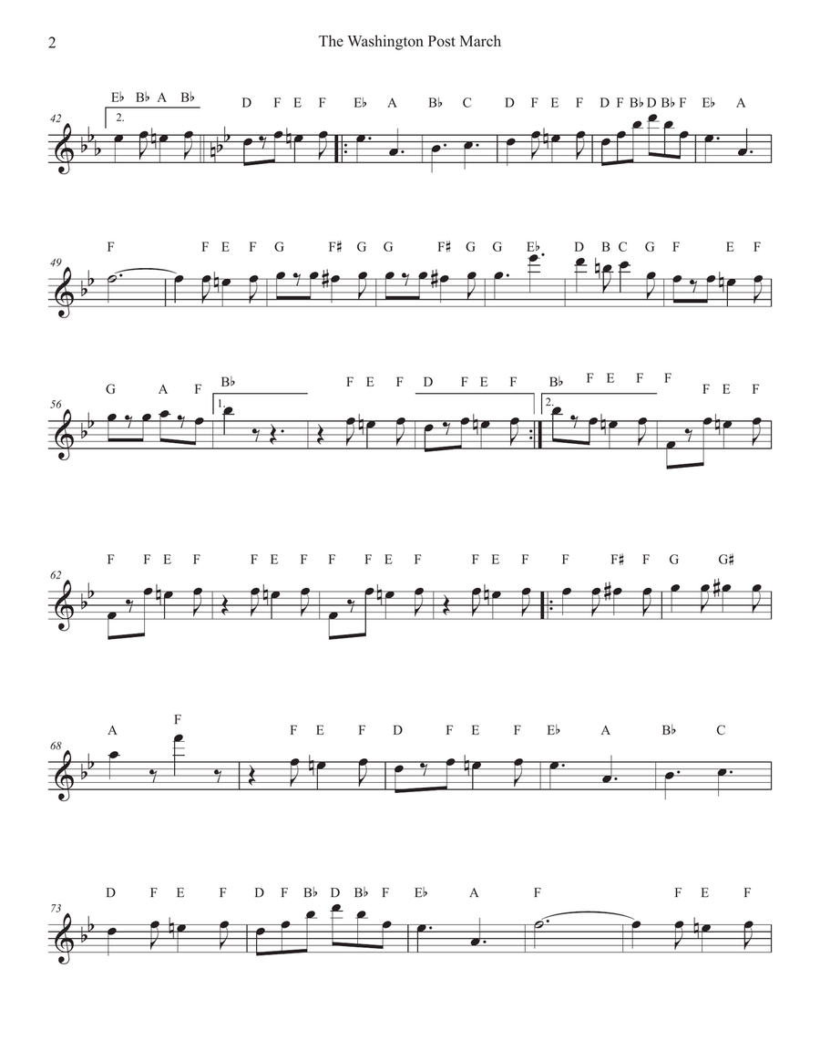 The Washington Post March for Flute Piccolo scores gallery preview page 2