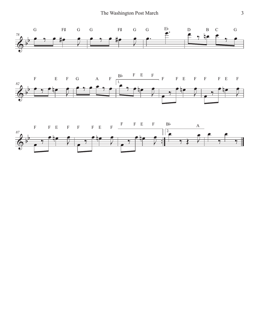 The Washington Post March for Flute Piccolo scores gallery preview page 3