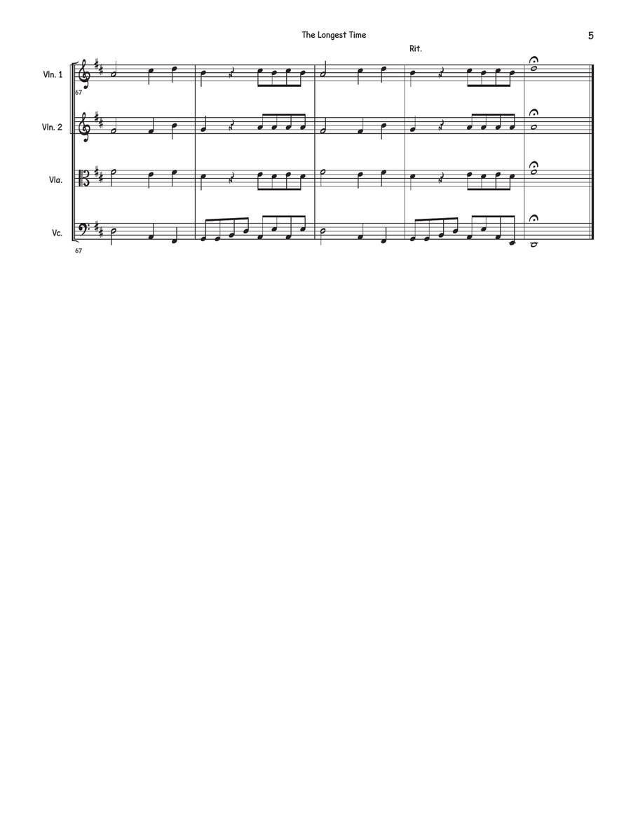 The Longest Time The Longest Time String Quartet scores gallery preview page 5