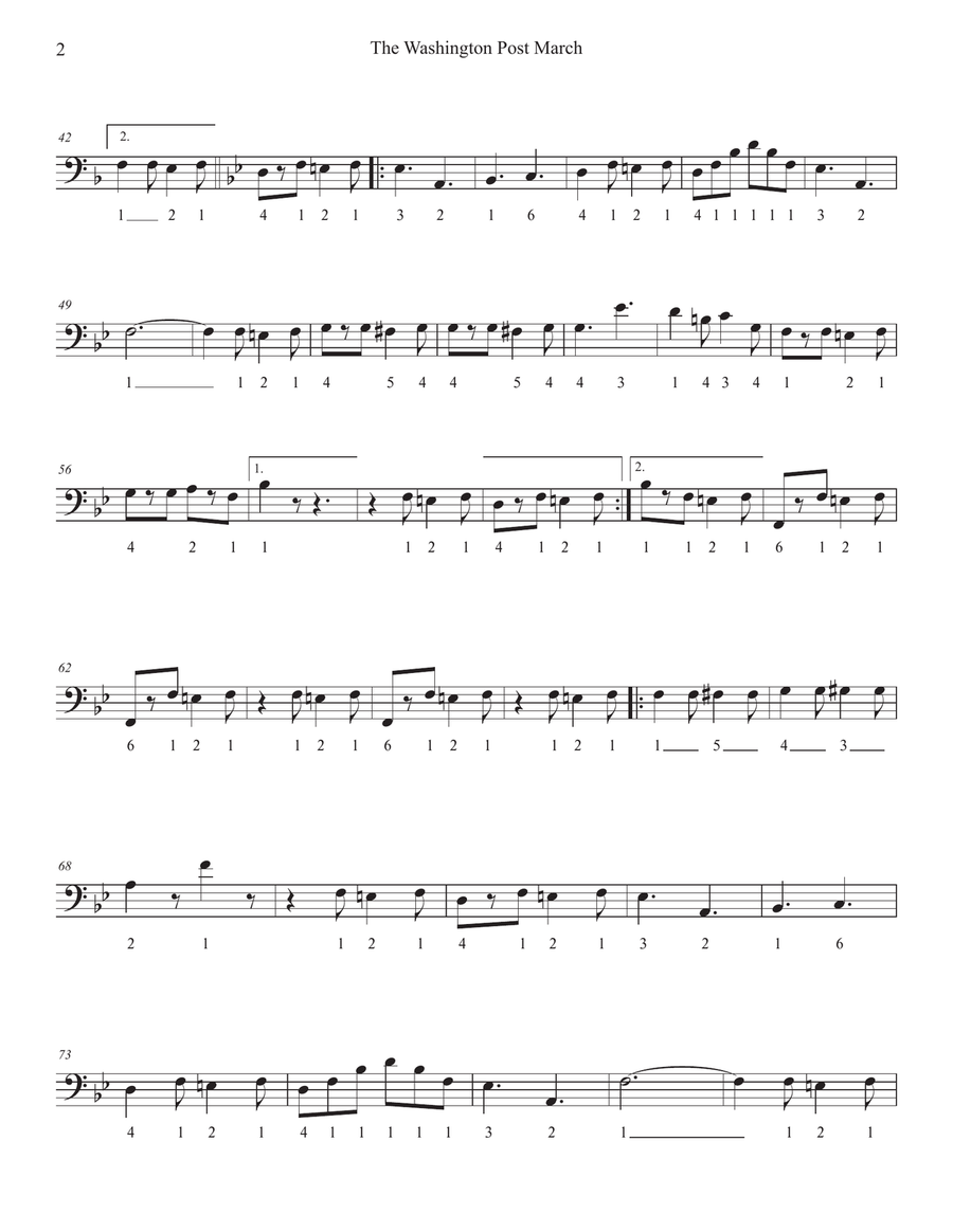 The Washington Post March for Trombone Bass Trombone scores gallery preview page 5