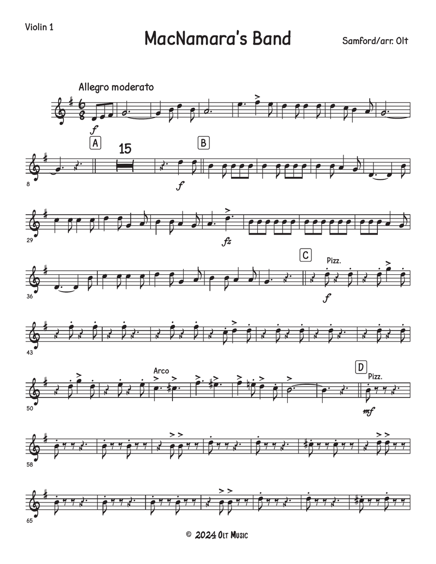 MacNamara's Band MacNamara's Band String Quartet scores gallery preview page 6