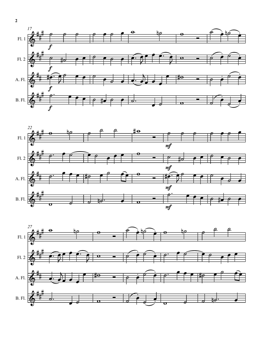 Can she excuse my wrongs (John Dowland) arranged for flute quartet Flute Quartet scores gallery preview page 2