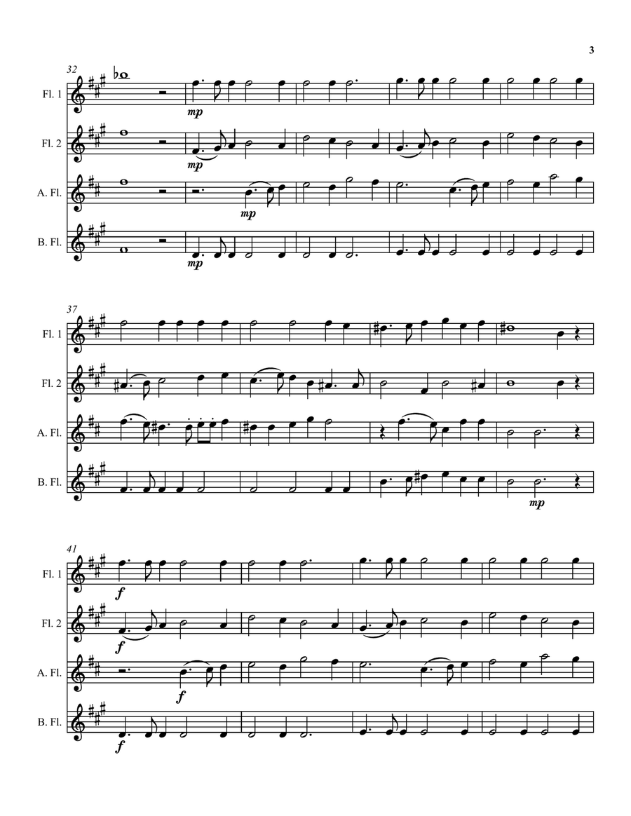 Can she excuse my wrongs (John Dowland) arranged for flute quartet Flute Quartet scores gallery preview page 3