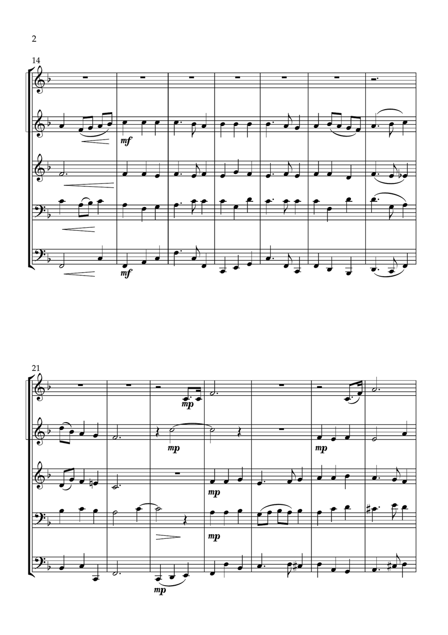 My Country, Tis of Thee, with Taps Brass Quintet scores gallery preview page 2