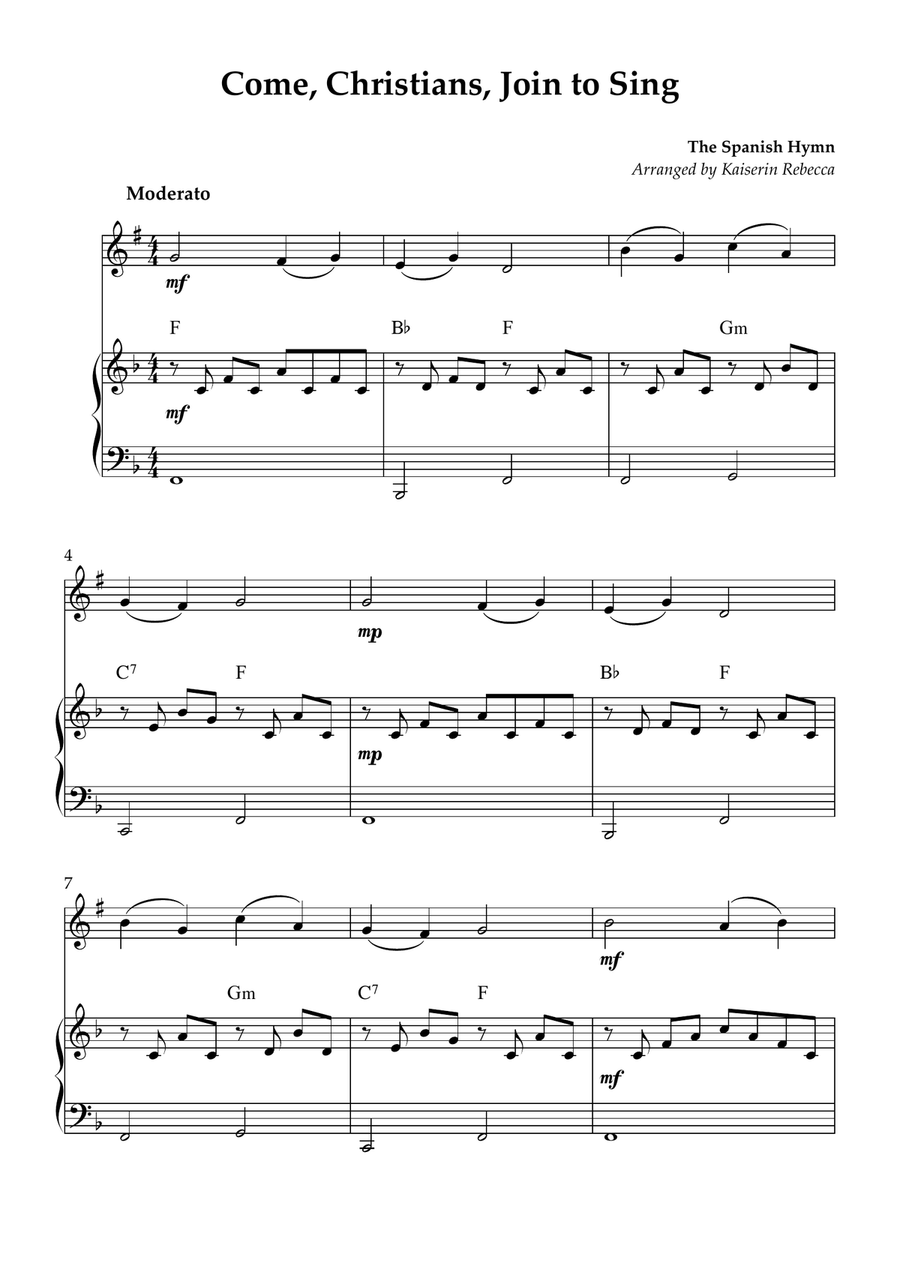 Come, Christians, Join to Sing Tenor Saxophone scores gallery preview page 1