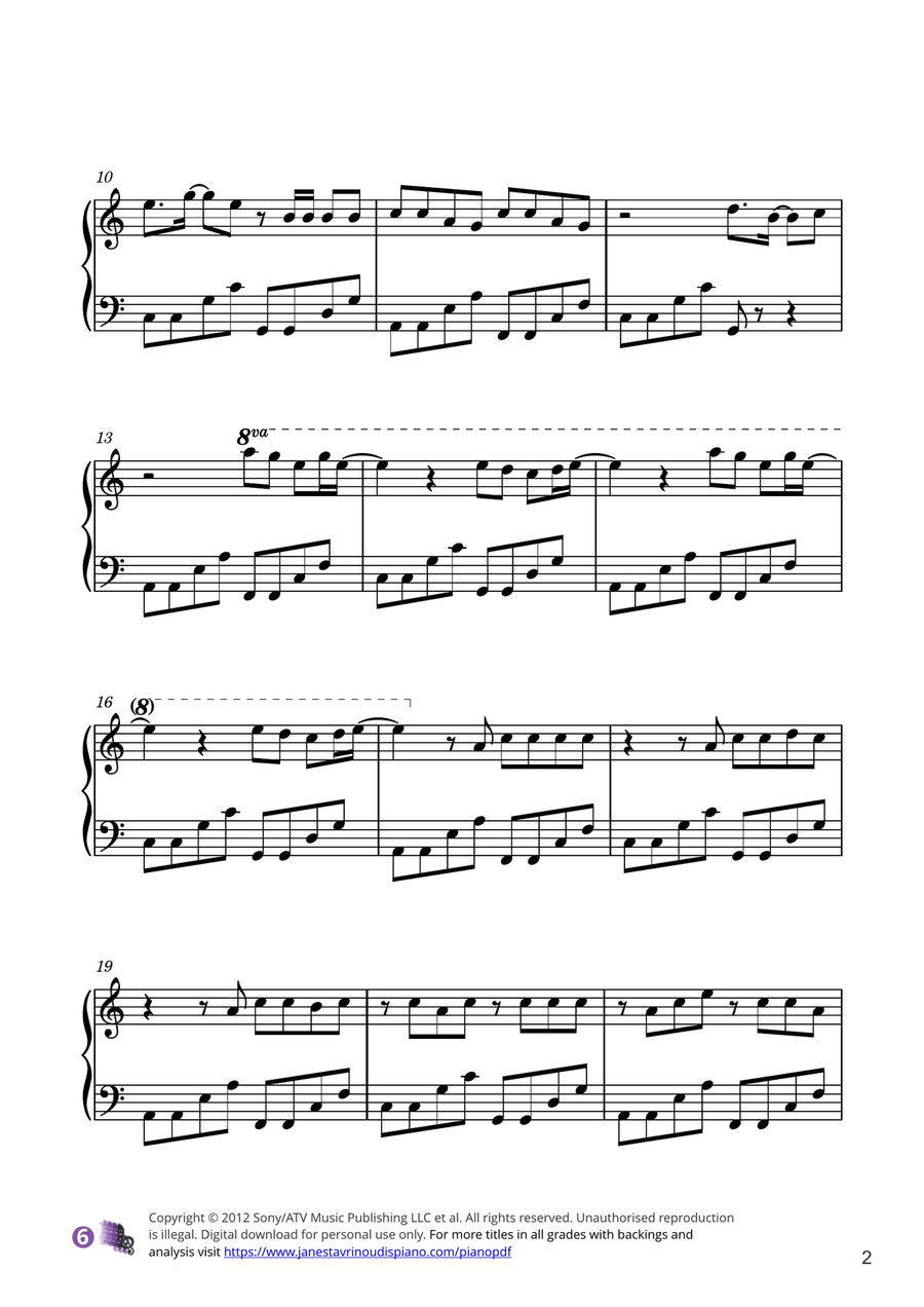 Whistle Piano Solo scores gallery preview page 2