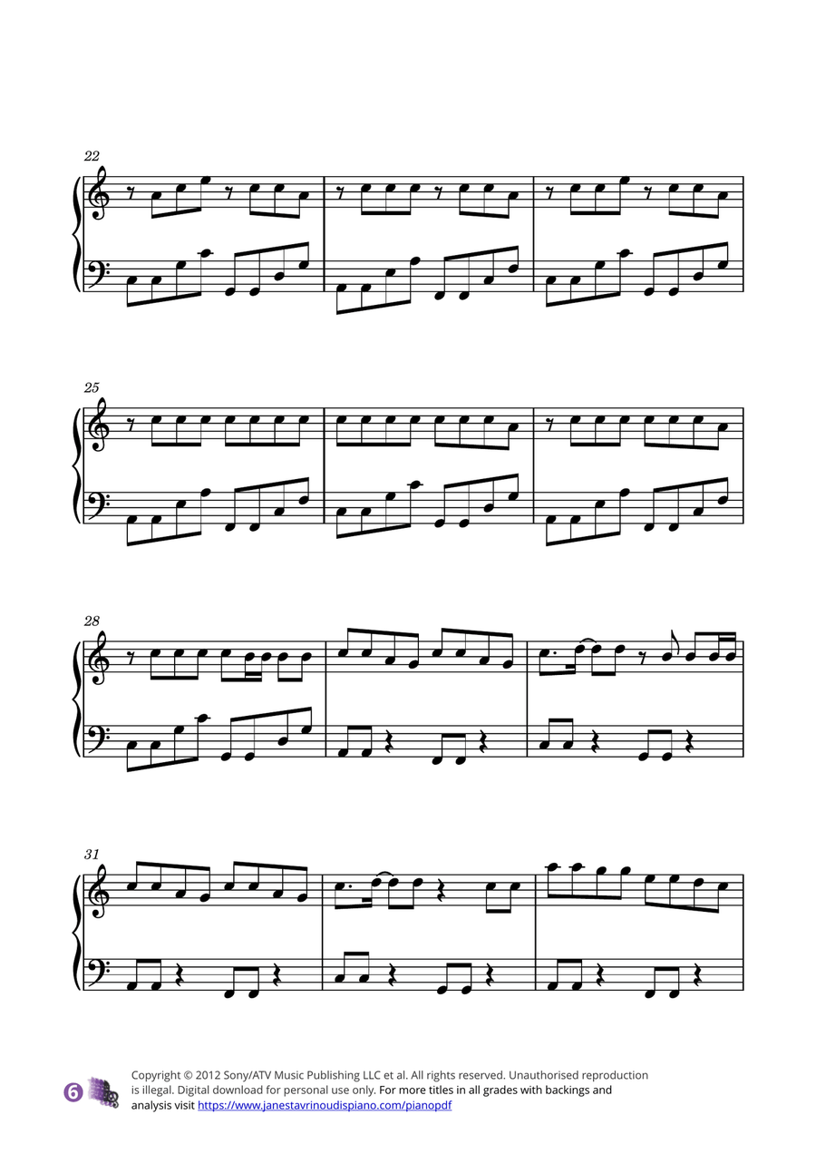 Whistle Piano Solo scores gallery preview page 3