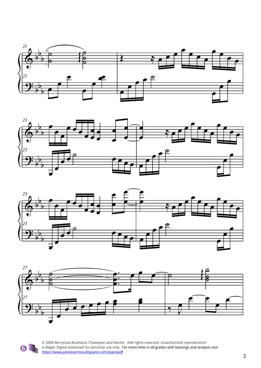 Fix You Piano Solo scores gallery preview page 3