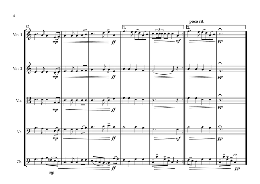 North Korean National Anthem for String Orchestra String Orchestra scores gallery preview page 4